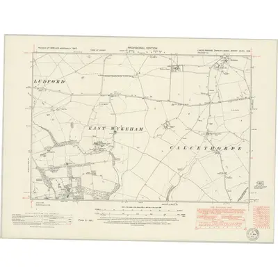 1947 Map of Lincolnshire XLVII.SW, 1951 Print