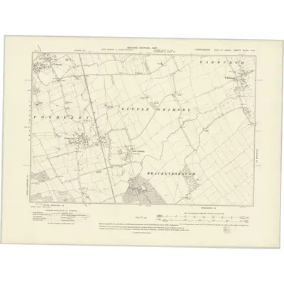 1905 Map of Lincolnshire XLVIII.NW, 1907 Print