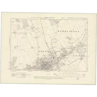 1905 Map of Lincolnshire XLVIII.SW, 1907 Print
