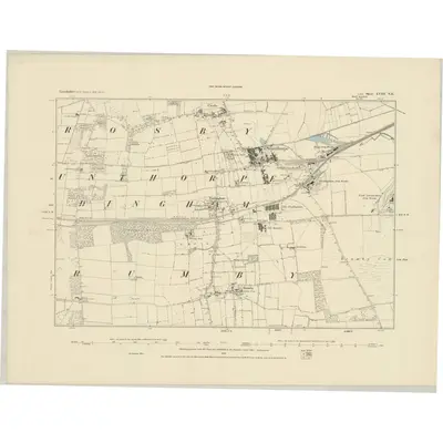 1885 Map of Lincolnshire XVIII.NE, 1886 Print
