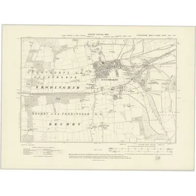 1905 Map of Lincolnshire XVIII.NE, 1908 Print