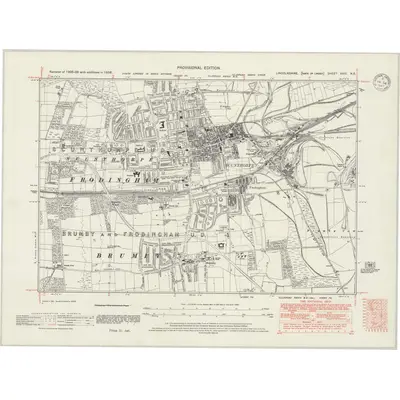 1938 Map of Lincolnshire XVIII.NE, 1947 Print