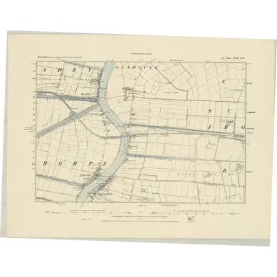 1885 Map of Lincolnshire XVIII.NW, 1886 Print