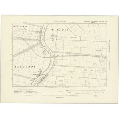 1905 Map of Lincolnshire XVIII.NW, 1907 Print