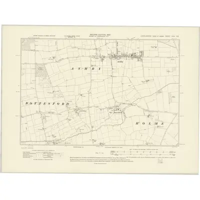1905 Map of Lincolnshire XVIII.SE, 1907 Print