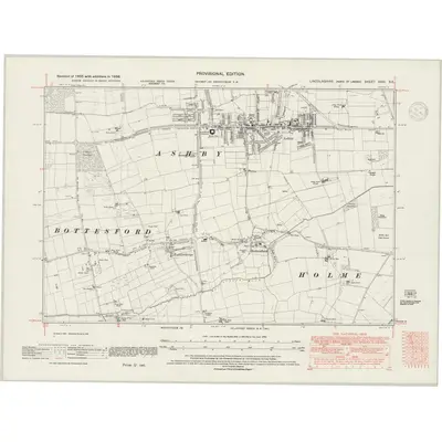 1938 Map of Lincolnshire XVIII.SE, 1947 Print