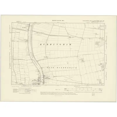 1905 Map of Lincolnshire XVIII.SW, 1907 Print