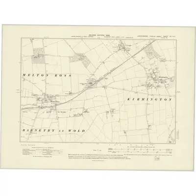 1905 Map of Lincolnshire XX.NE, 1908 Print