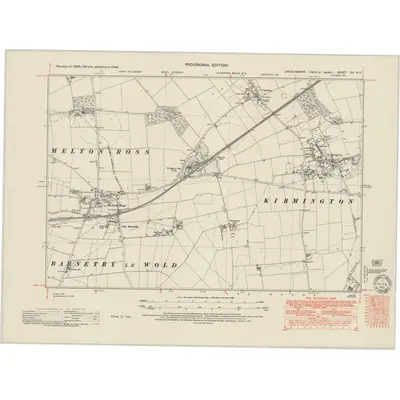 1946 Map of Lincolnshire XX.NE, 1951 Print