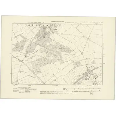 1906 Map of Lincolnshire XX.NW, 1908 Print