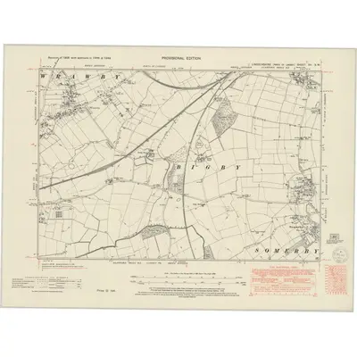 1946 Map of Lincolnshire XX.SW, 1950 Print