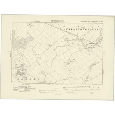 1905 Map of Lincolnshire XXI.NE, 1908 Print