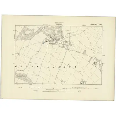 1886 Map of Lincolnshire XXI.SW, 1887 Print