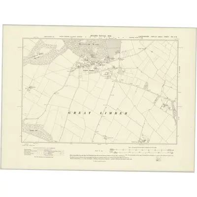 1905 Map of Lincolnshire XXI.SW, 1908 Print