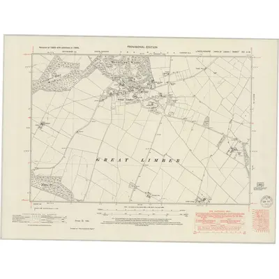 1946 Map of Lincolnshire XXI.SW, 1949 Print