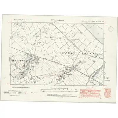 1938 Map of Lincolnshire XXII.NW, 1947 Print