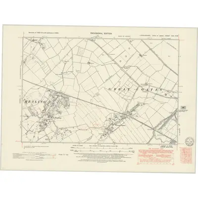 1946 Map of Lincolnshire XXII.NW, 1951 Print