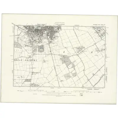 1887 Map of Lincolnshire XXII.SE, 1888 Print