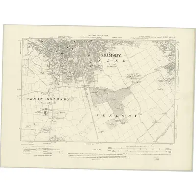 1905 Map of Lincolnshire XXII.SE, 1908 Print
