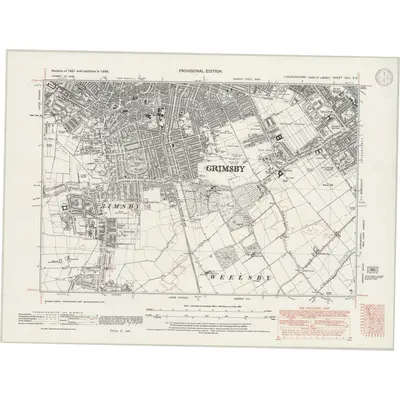 1938 Map of Lincolnshire XXII.SE, 1947 Print