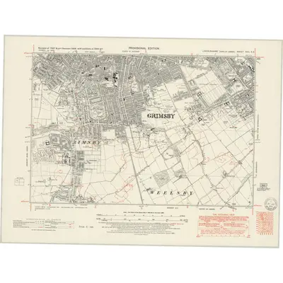 1946 Map of Lincolnshire XXII.SE, 1951 Print