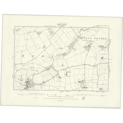 1887 Map of Lincolnshire XXII.SW, 1888 Print