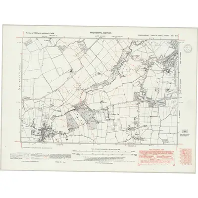 1938 Map of Lincolnshire XXII.SW, 1947 Print