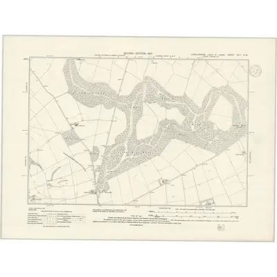 1905 Map of Lincolnshire XXIX.NW, 1937 Print