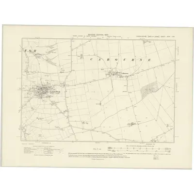 1905 Map of Lincolnshire XXIX.SW, 1907 Print