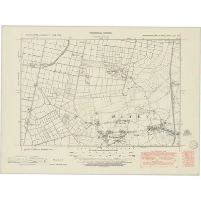 1946 Map of Lincolnshire XXV.SW, 1950 Print