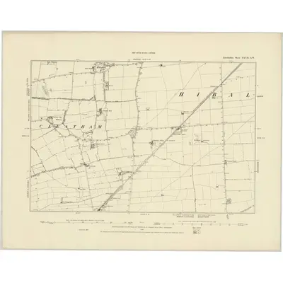 1885 Map of Lincolnshire XXVII.SW, 1886 Print