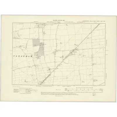 1905 Map of Lincolnshire XXVII.SW, 1907 Print