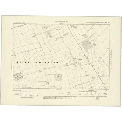 1905 Map of Lincolnshire XXVIII.NW, 1907 Print