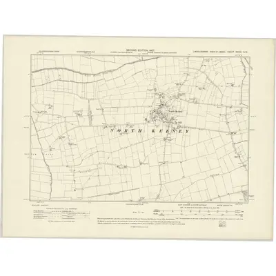 1905 Map of Lincolnshire XXVIII.SW, 1907 Print