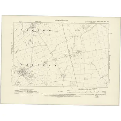 1905 Map of Lincolnshire XXX.NE, 1908 Print
