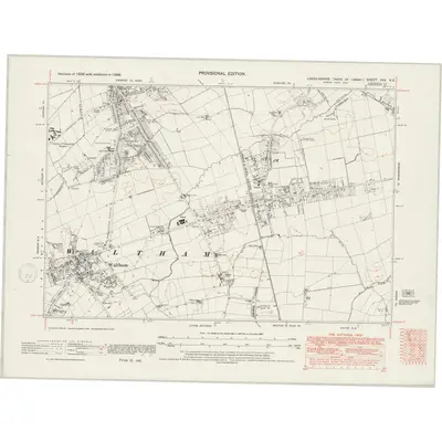 1938 Map of Lincolnshire XXX.NE, 1947 Print