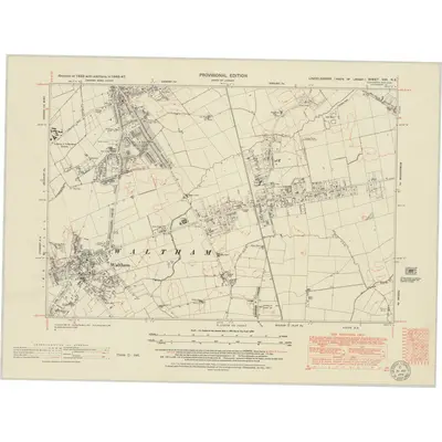 1946 Map of Lincolnshire XXX.NE, 1951 Print