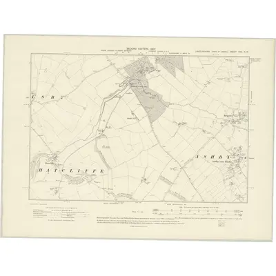 1905 Map of Lincolnshire XXX.SW, 1907 Print