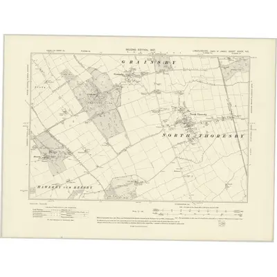 1905 Map of Lincolnshire XXXIX.NE, 1907 Print