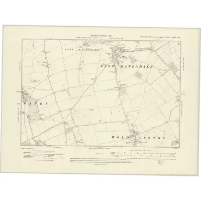 1905 Map of Lincolnshire XXXIX.NW, 1907 Print