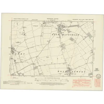 1947 Map of Lincolnshire XXXIX.NW, 1951 Print