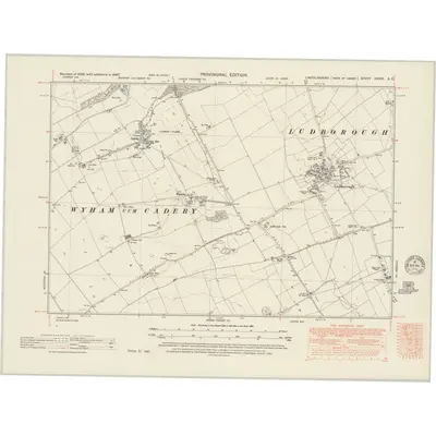 1947 Map of Lincolnshire XXXIX.SE, 1950 Print