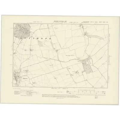 1905 Map of Lincolnshire XXXIX.SW, 1907 Print