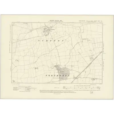 1905 Map of Lincolnshire XXXV.NE, 1907 Print