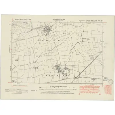 1948 Map of Lincolnshire XXXV.NE, 1950 Print