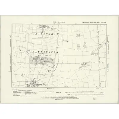 1905 Map of Lincolnshire XXXVI.SW, 1907 Print