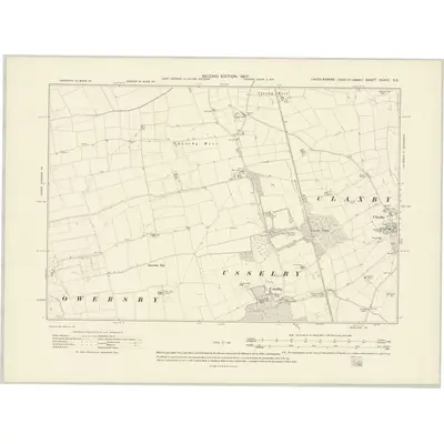 1905 Map of Lincolnshire XXXVII.SE, 1907 Print