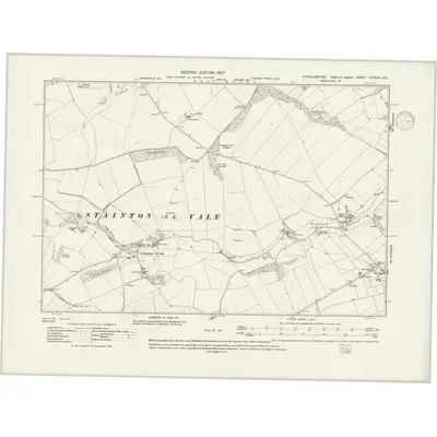 1905 Map of Lincolnshire XXXVIII.SE, 1938 Print