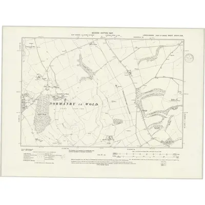 1905 Map of Lincolnshire XXXVIII.SW, 1938 Print