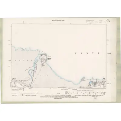 1895 Map of Linlithgowshire Sheet III.SE, 1896 Print